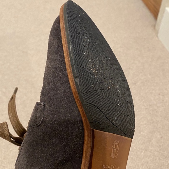 Brunello Cucinelli Dark Gray Suede Oxfords, sz 5.5 - Picture 11 of 11